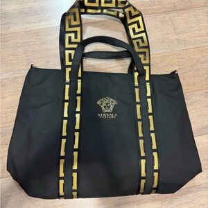 Versace Parfums Black & Gold Tote Bag